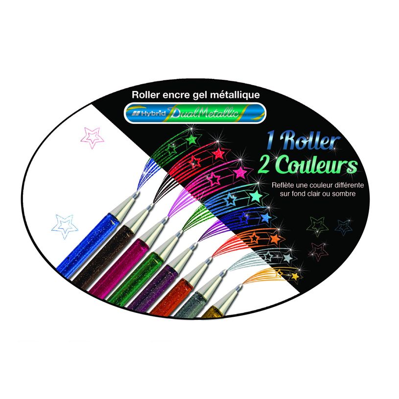 0884851024565-Pentel - Roller encre metallique pailletée - 1 mm - vert/bleu-P_79430034_3-2