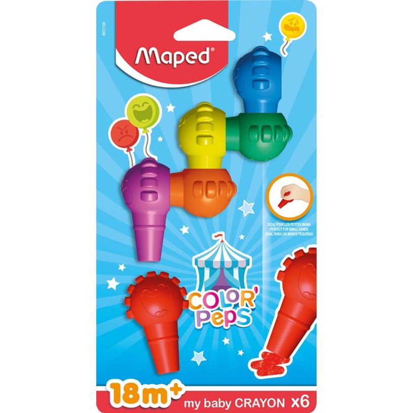 3154148631064-Maped Early Age - 6 crayons de cire - couleurs assorties - pointe extra large-P_79430926_1-0