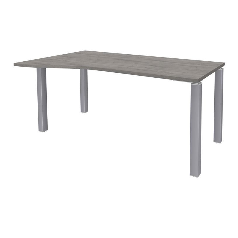3253310165205-Bureau Vague EXPRIM - L160 cm - Retour gauche - Plateau imitation Chêne gris - Pieds alu-P_79432401_1-0