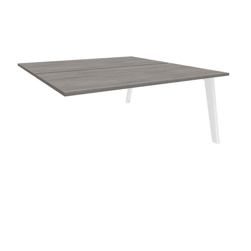 3253310162990-Bureau double STEELY - L120 cm - Double face Suivant - Pieds blanc - plateau imitation Chê-P_79432580_1-0