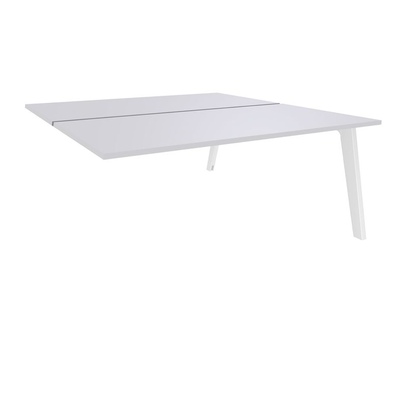 3253310163058-Bureau double STEELY - L140 cm - Double face Suivant - Pieds blanc - plateau Blanc Perle-P_79432586_1-0