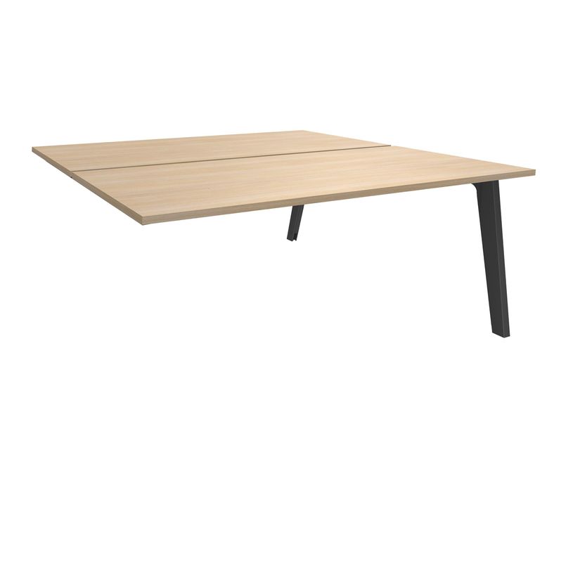 3253310163188-Bureau double STEELY - L160 cm - Double face Suivant - Pieds carbone - plateau imitation Ch-P_79432599_1-0