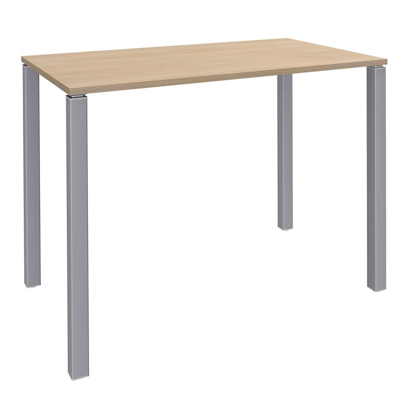3253310158504-Table Lounge - L140xH105xP60 cm - 4 Pieds alu - plateau imitation chêne clair-P_79432738_1-0