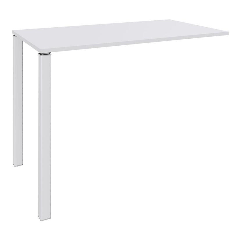 3253310158535-Table Lounge - L120xH105xP60 cm - 2 Pieds blancs - plateau blanc perle-P_79432741_1-0