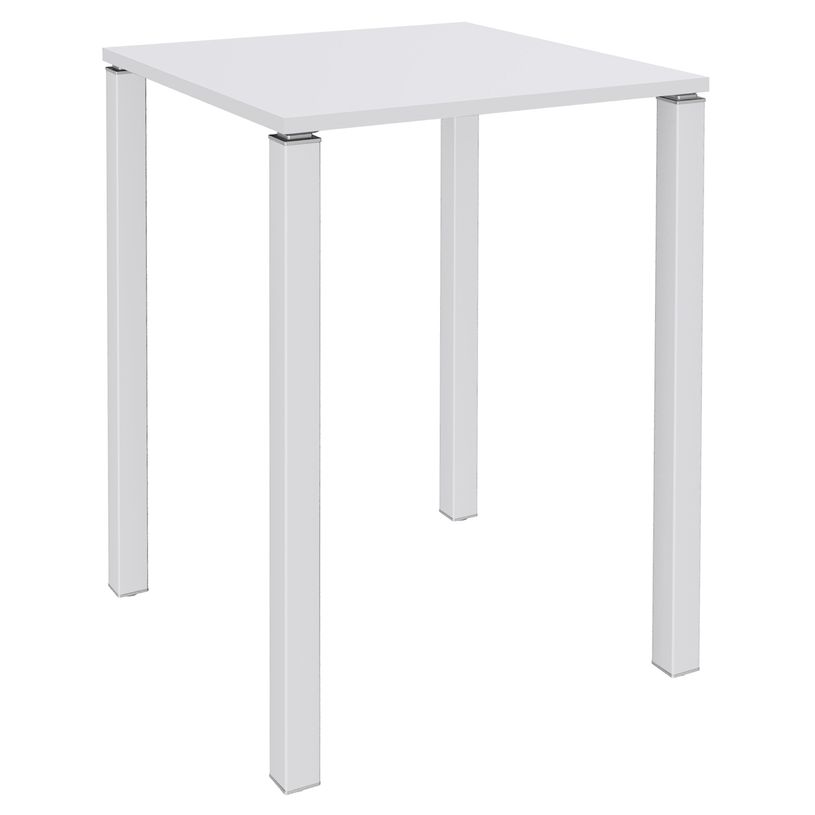 3253310158634-Table Lounge 4 pieds - L80xH105xP80 cm - Pied blanc - plateau blanc perle-P_79432751_1-0
