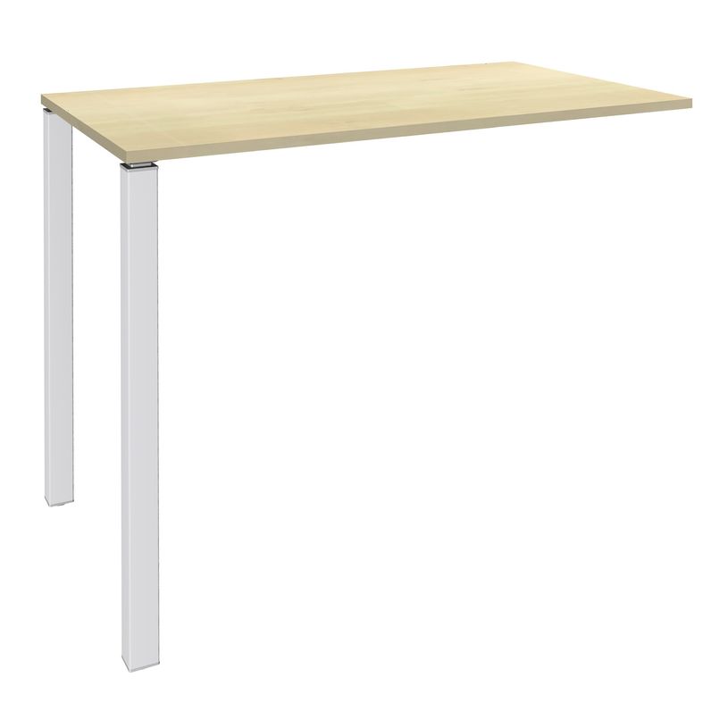 3253310166110-Table Lounge - L120xH105xP60 cm - 2 Pieds blancs - plateau imitation érable-P_79432805_1-0