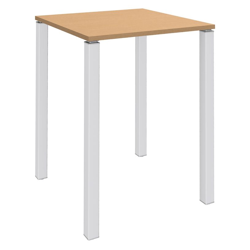 3253310166288-Table Lounge 4 pieds - L80xH105xP80 cm - Pied blanc - plateau imitation hêtre-P_79432822_1-0