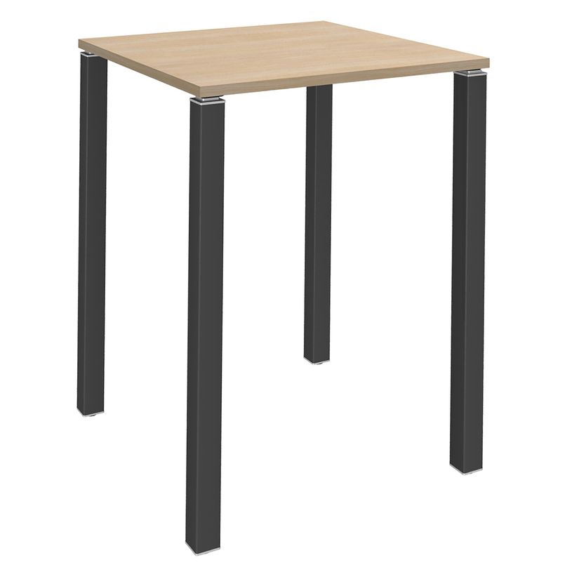 3253310166363-Table Lounge 4 pieds - L80xH105xP80 cm - Pied carbone - plateau imitation chêne clair-P_79432830_1-0