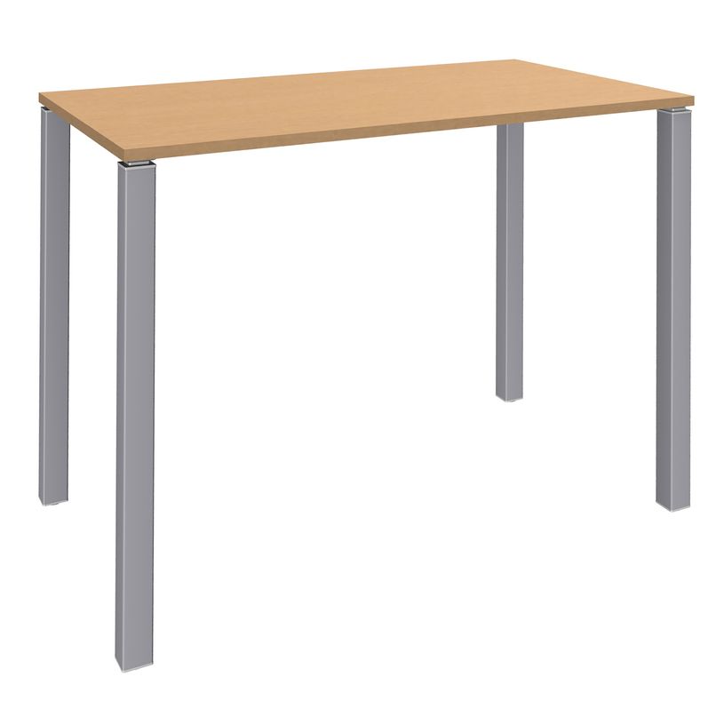 3253310166394-Table Lounge 4 pieds - L120xH105xP80 cm - Pied alu - plateau imitation hêtre-P_79432833_1-0