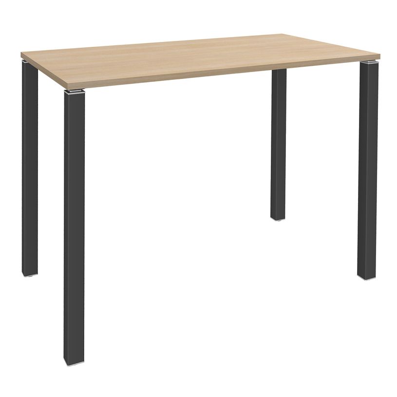 3253310166462-Table Lounge 4 pieds - L120xH105xP80 cm - Pied carbone - plateau imitation chêne clair-P_79432840_1-0