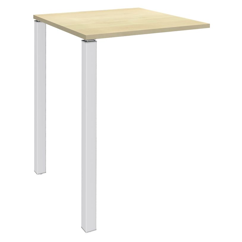 3253310166615-Table Lounge 2 Pieds - L80xH105xP80 cm - Pieds blanc - plateau imitation érable-P_79432855_1-0