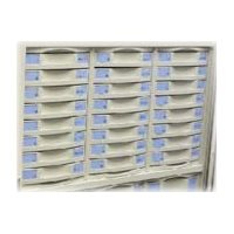 3219099811504-Module 8 tiroirs pour armoire à rideaux - hauteur 50 mm - gris-P_79433046_4-3