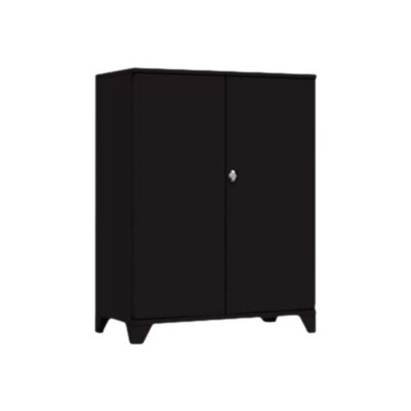 3219099259702-Armoire démontable à portes battantes avec pieds - 113x80 cm - noir vernis-P_79433883_1-0
