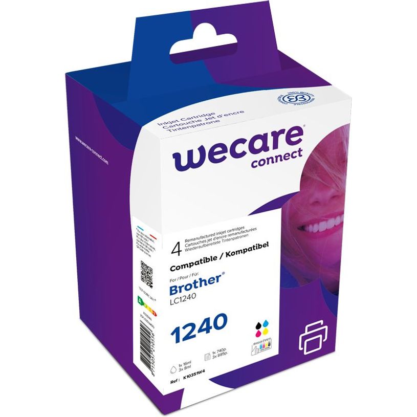 8715057210556-Cartouche compatible Brother LC1240 - pack de 4 - noir, cyan, magenta, jaune - Wecare-P_79434468_1-0