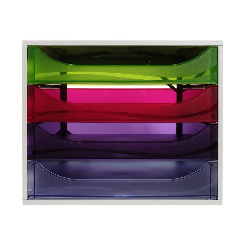 9002493424531-Exacompta Ecobox - Module de classement 4 tiroirs - gris/ arlequin transparent-P_79438476_1-0