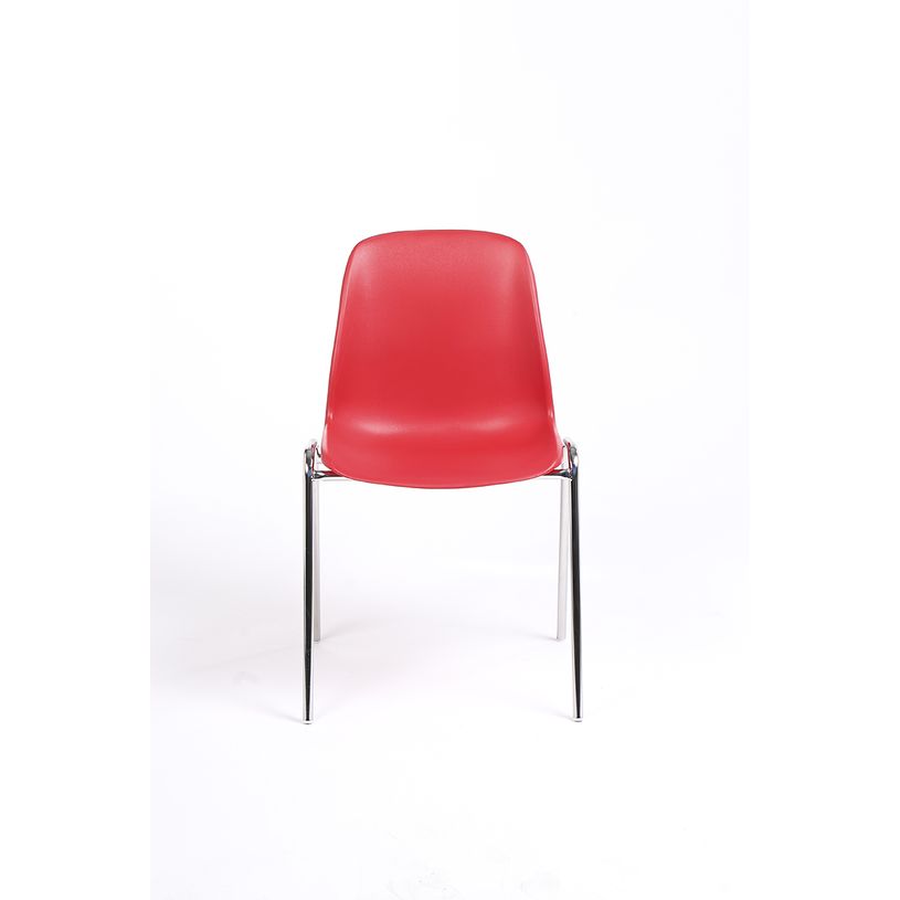 3701338800313-Chaise CHARLOTTE - pieds chromés sans accroche - rouge-P_79438541_1-0