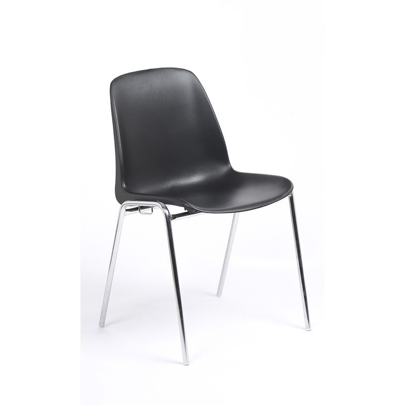 3701338800436-Chaise CHARLOTTE - pieds chromés avec accroches - noir-P_79438551_1-0