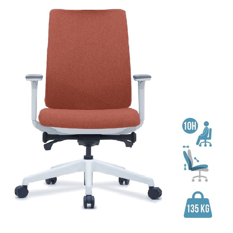 3700339883554-Fauteuil de bureau LEWIS - accoudoirs réglables - appui-tête en option - Rouge-P_79438599_1-0