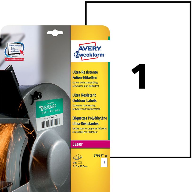 4004182068021-Avery - 10 Étiquettes ultra résistantes blanches - A4 - Impression laser - réf L7917-10-P_79439716_2-0