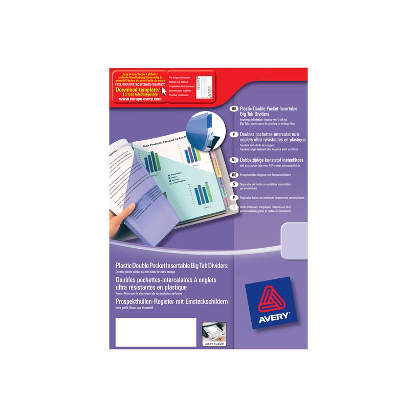 5014702814372-Avery - Double pochette intercalaire 12 positions - A4 Maxi - polypropylène-P_79439759_2-0