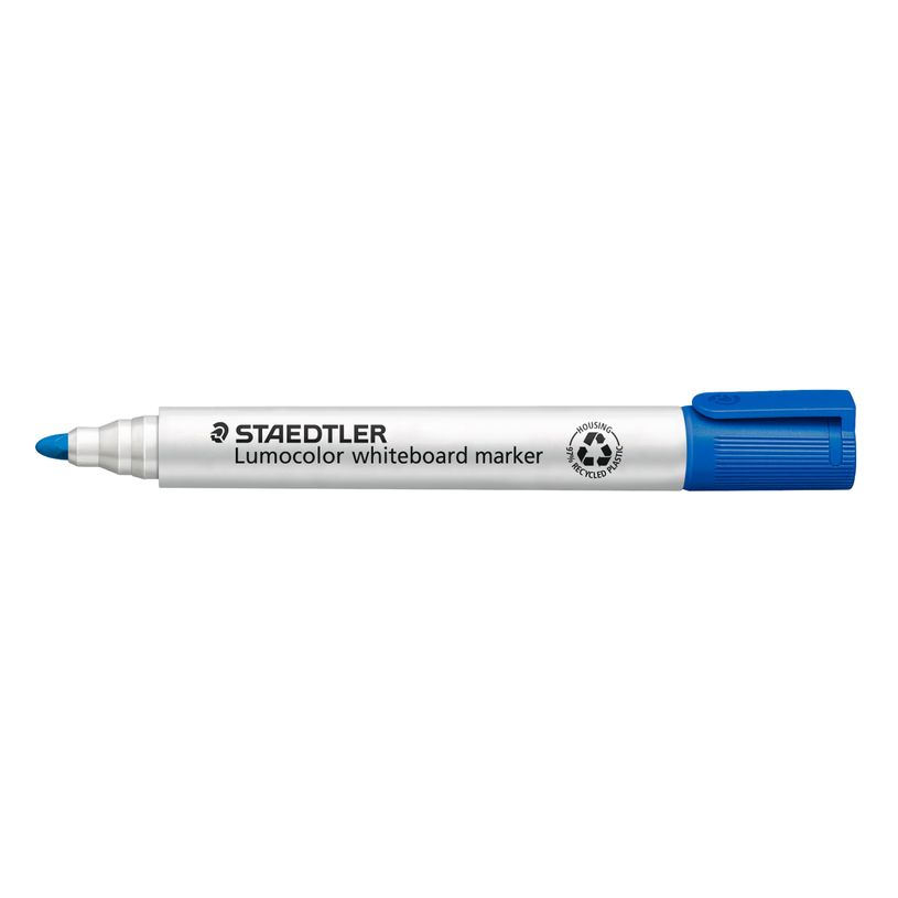 4007817328873-STAEDTLER LUMOCOLOR 351 - Pack de 10 marqueurs effaçables - pointe ogive - bleu-P_79439900_1-0