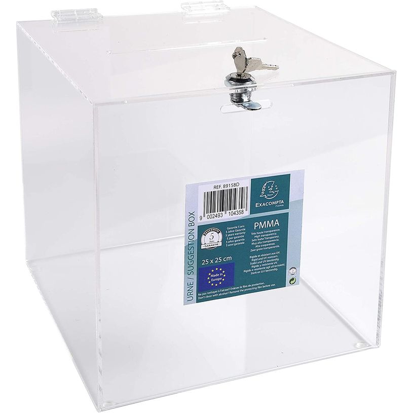 9002493104358-Exacompta - Urne transparente avec couvercle et clé - 25 cm-P_79439973_1-0