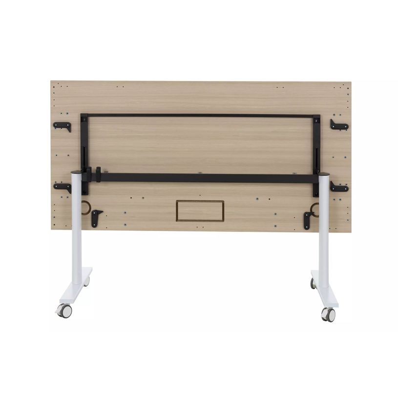 3483600874726-Table de réunion mobile et rabattable YES ! - 180 cm - Pieds blancs - Chêne-P_79440958_2-1