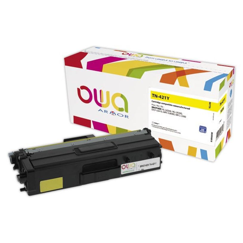 3112539756635-Cartouche laser compatible Brother TN421 - jaune - Owa K18060OW-P_79441112_1-0