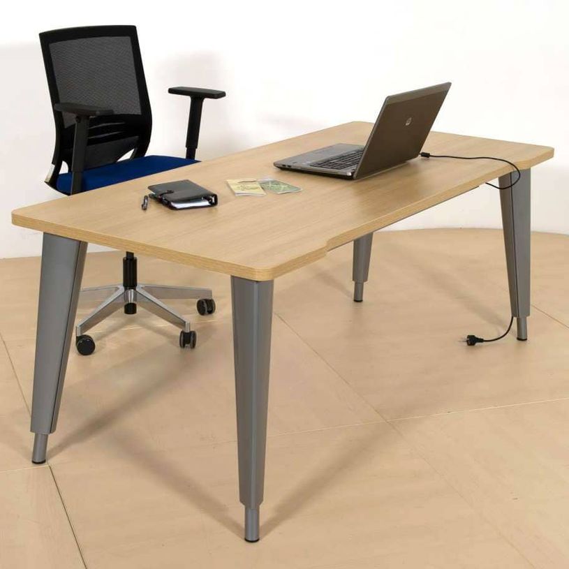 2012349455340-Bureau EVIDENCE - 80 cm - Pieds anthracites - Plateau blanc-P_79441348_1-0
