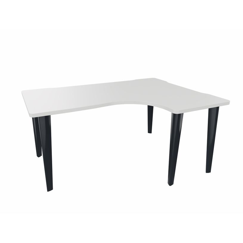 2012349455647-Bureau compact 90° à droite EVIDENCE - Pieds anthracites - Plateau blanc-P_79441363_1-0