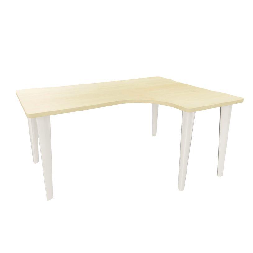 2012349455807-Bureau compact 90° à droite EVIDENCE - Pieds blancs - Plateau imitation érable-P_79441371_1-0