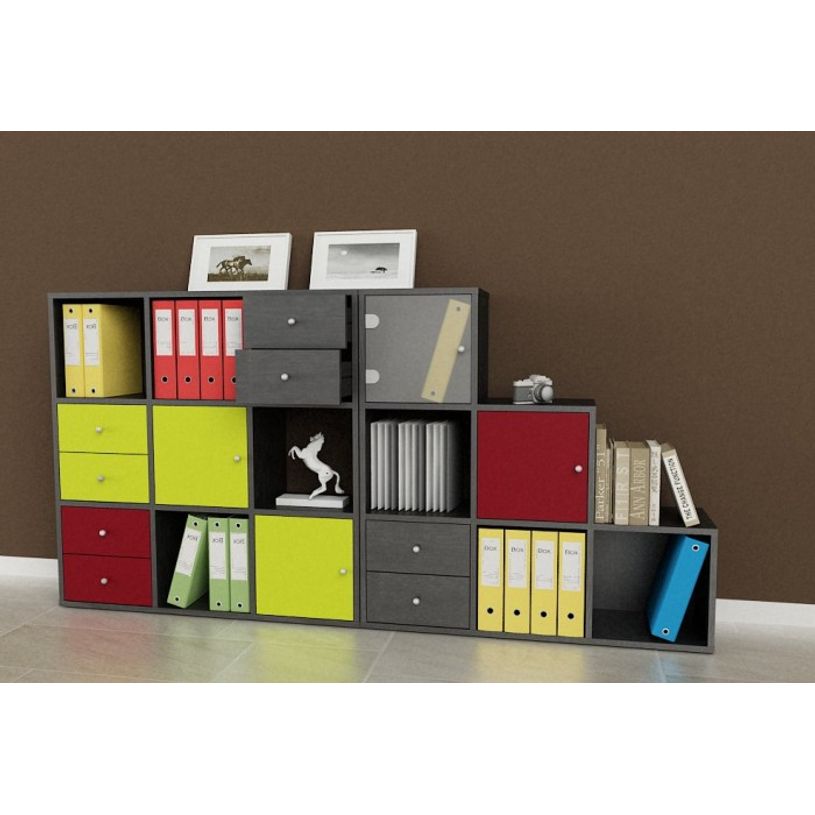 7331910005742-Bibliothèque modulaire MAXICOLOR - 6 cases - frêne noir -P_79441463_2-1