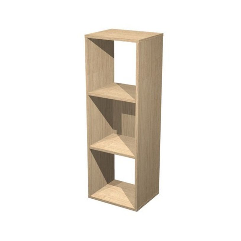 7331910014713-Bibliothèque modulaire MAXICOLOR - 3 cases - plateau imitation chêne clair-P_79441471_1-0