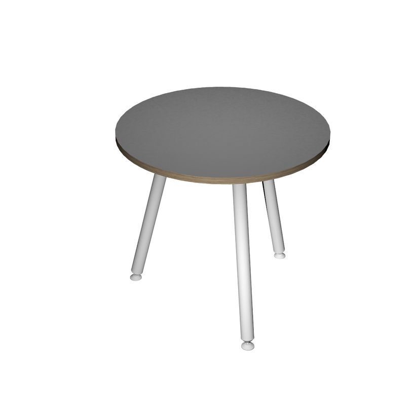 2012349510711-Table ronde - H74,4 cm - 80 cm - 3 pieds blanc - plateau anthracite-P_79441676_1-0