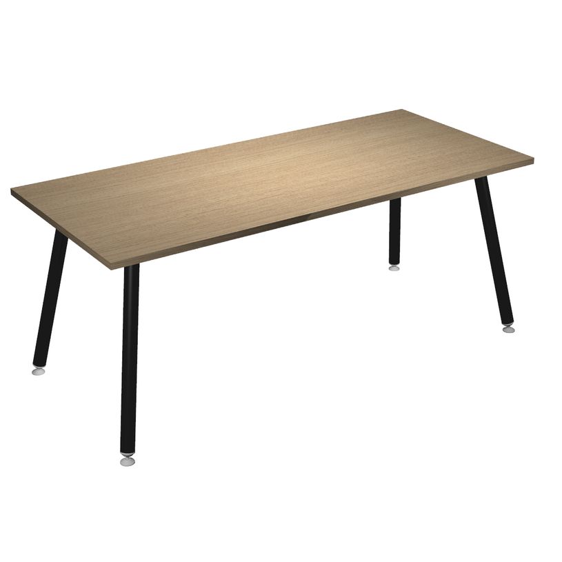 2012349510971-Bureau LEONARDO - 180 cm - Pieds métal noirs - Chêne-P_79441689_1-0