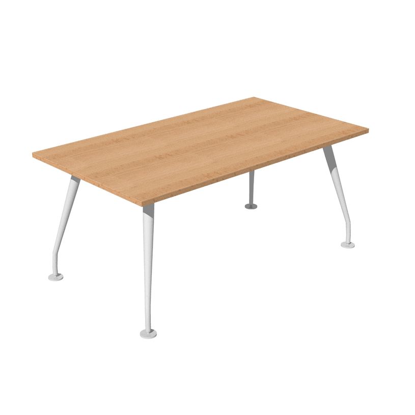 2012349514863-Table de réunion PLAZA - L160 x H72 x P90 - Pieds métal - Plateau hêtre-P_79441883_2-0