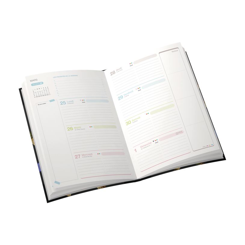 3147280167584-Agenda Lecas Millenium Pink Plume - 1 Semaine sur 2 pages - 16 x 24 cm - différents modèl-P_79443603_4-2