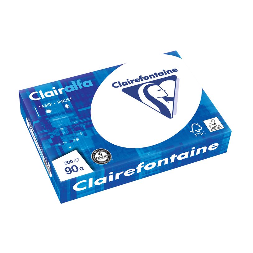 0400009028966-Clairefontaine - Papier blanc - A4 (210 x 297 mm) - 90 g/m² - Ramette de 500 feuilles-P_902896_1-0