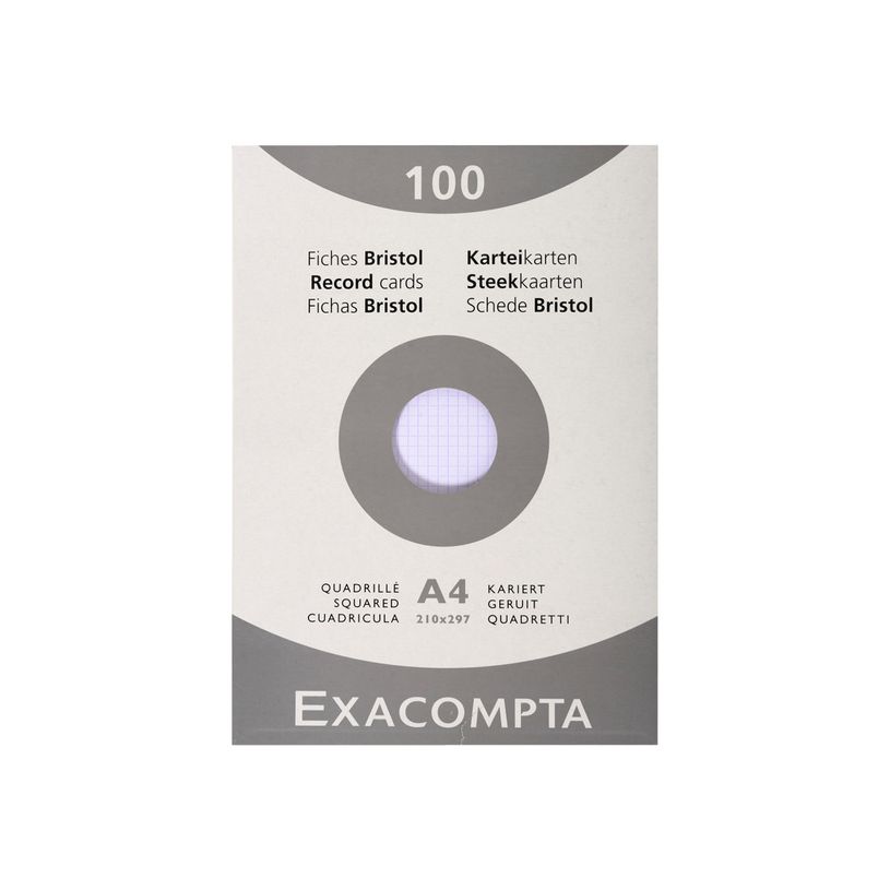 3020122370246-Exacompta - Pack de 100 Fiches bristol - A4 - petits carreaux - blanc-P_99999778_1-0