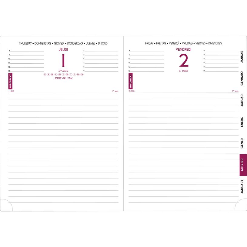 3660942002783-Agenda Barbara Journal 17 - 1 jour par page - 12 x 17 cm - disponible dans différentes cou-P_99999809_5-3