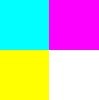 cyan, magenta, jaune